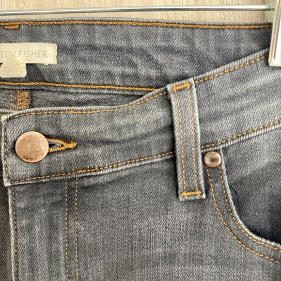 Eileen Fisher Jeans Womens 10 Gray Straight Leg Organic Cotton Blend Stretch USA - Picture 9 of 14